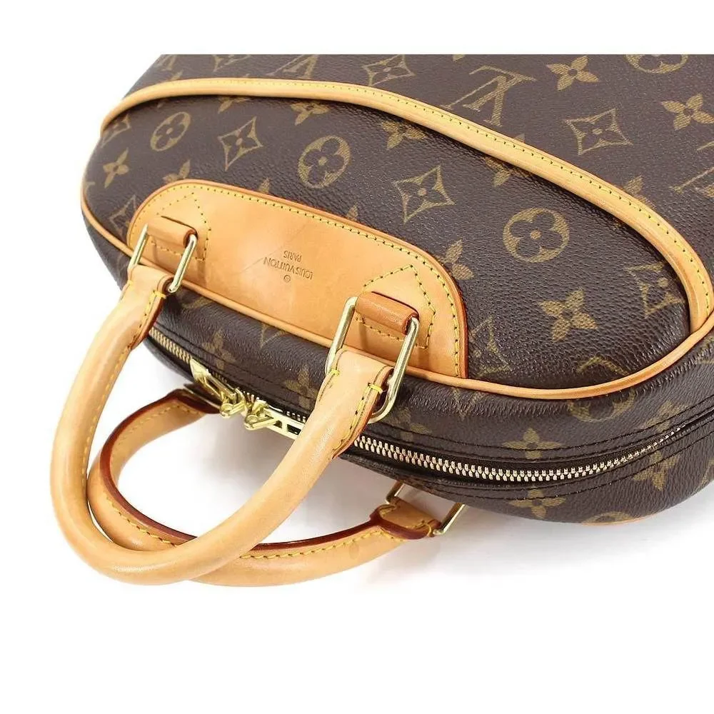 Louis Vuitton Monogram Trouville Shoulder Bag Brown Gold Hardware